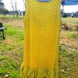 Kick butt yellow dress with ruffles. Size 10.  Muse